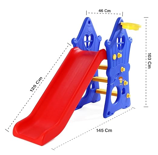 Kids Multicolor Slide with Basketball Ring thumbnail