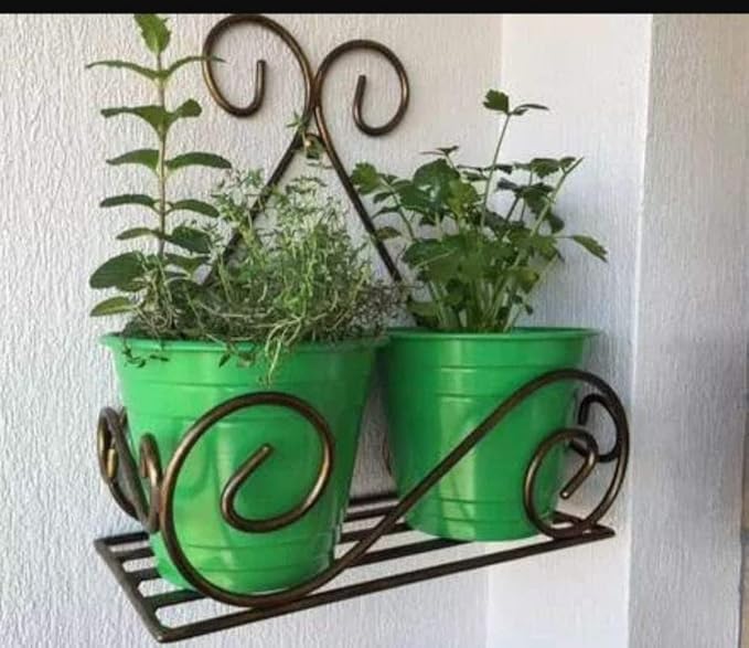 Wall-Mounted Metal Plant Stands – Pack of 2 (Black) thumbnail