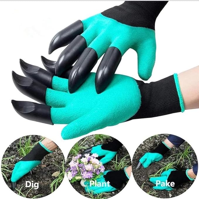 Green Rubber Gardening Gloves thumbnail